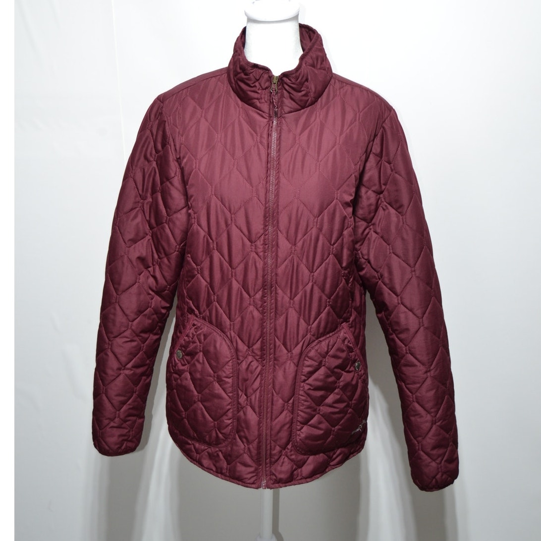 Eddie Bauer Woman's Maroon Quilted Jacket Size Large